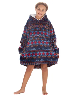 Huggable Kids Navy Aztec Print Snuggle Hoodie