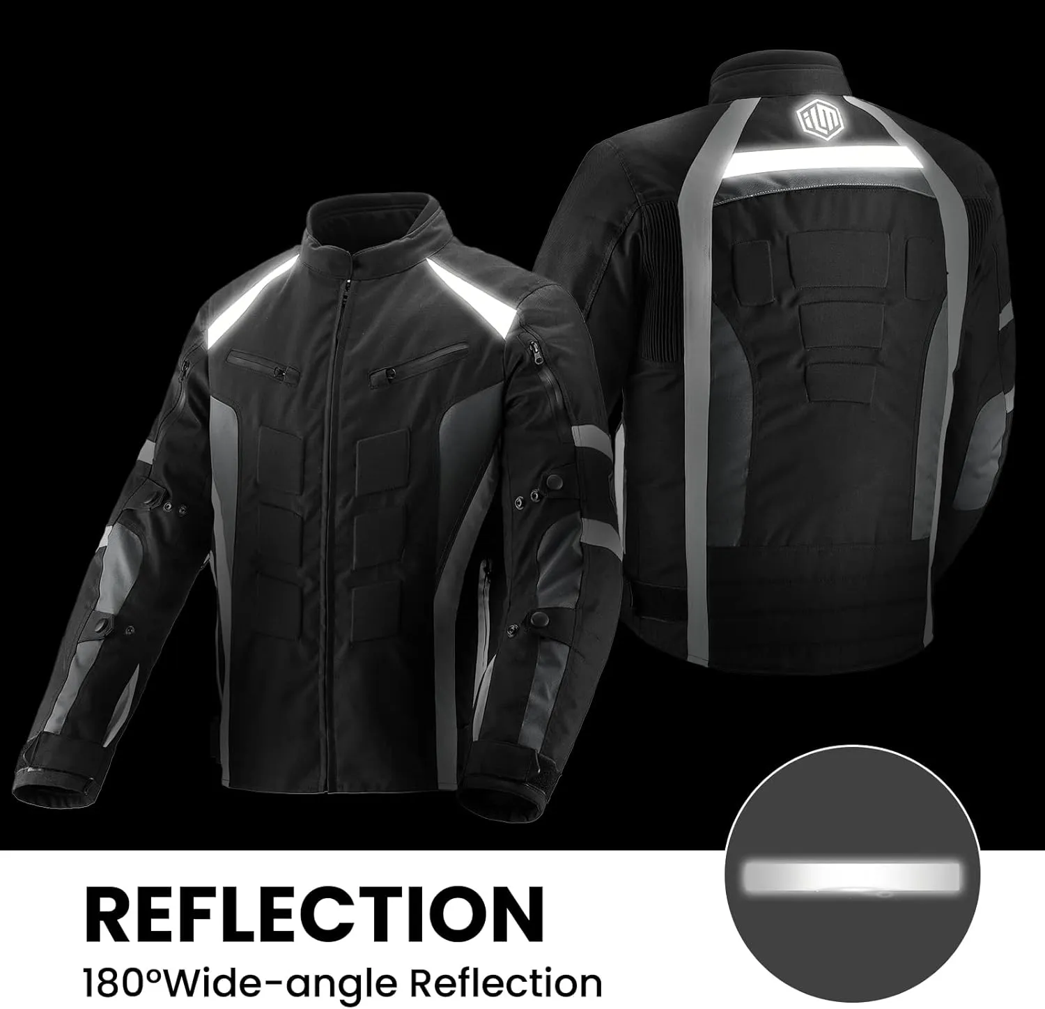 ILM Motorcycle Jacket with CE Armor for Men Enduro Touring Dualsport Riding Water Resistant Textile All-weather B02