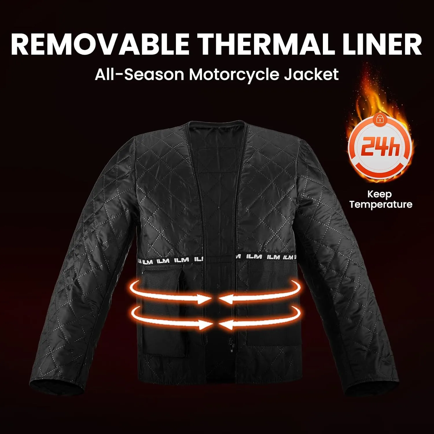 ILM Motorcycle Jacket with CE Armor for Men Enduro Touring Dualsport Riding Water Resistant Textile All-weather B02