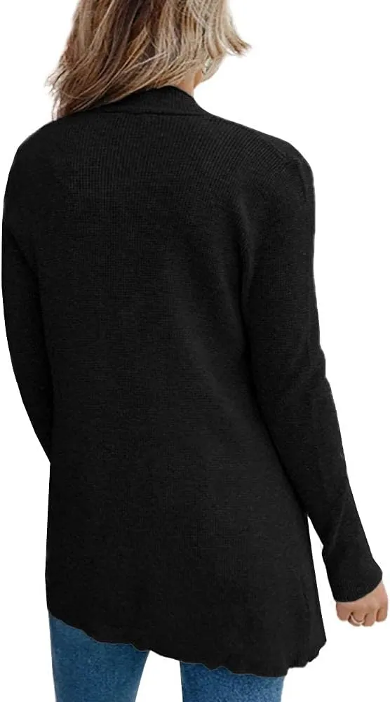 imesrun Womens Open Front Cardigans Casual Long Sleeve Classic Knit Sweater Outerwear with Pockets