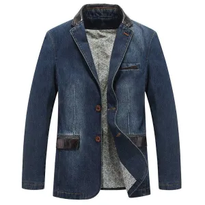 Jackets Blazers Suits Jeans Patchwork Leather Slim Fit Coat