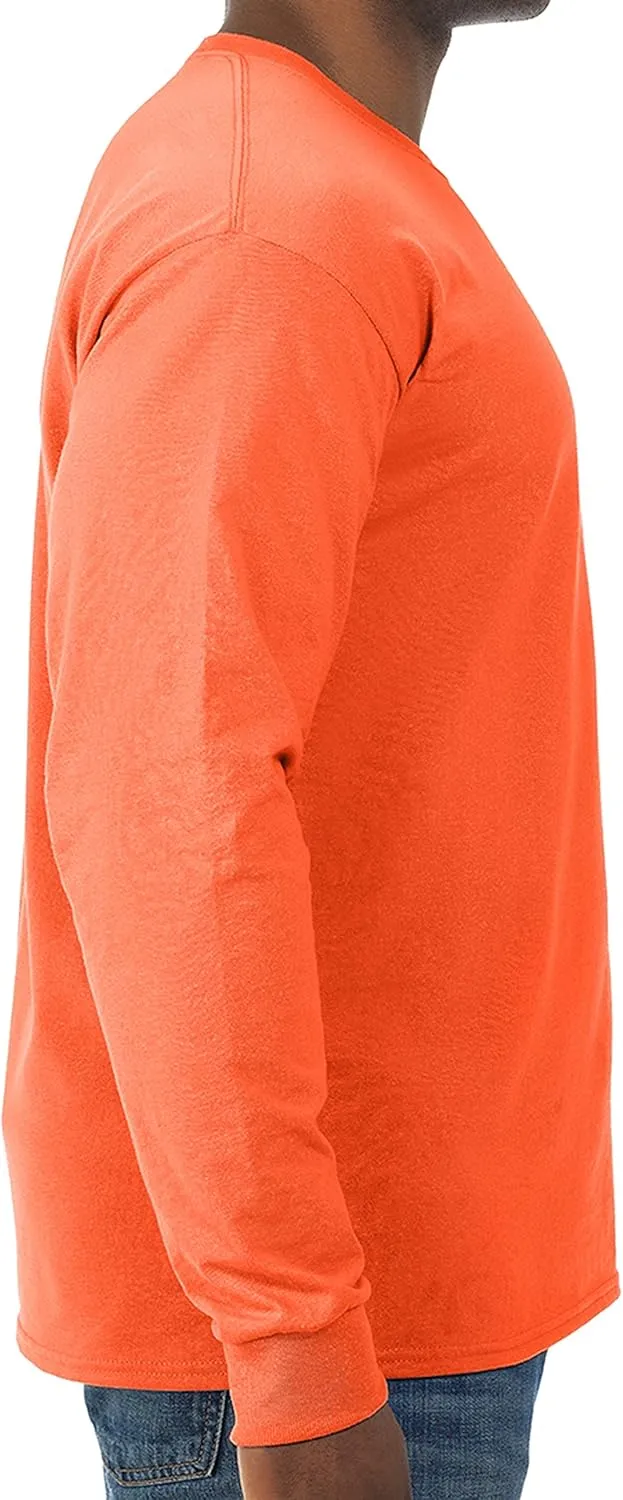 Jerzees Men's Dri-Power Cotton Blend Long Sleeve Tees, Moisture Wicking, Odor Protection, UPF 30 , Sizes S-3x