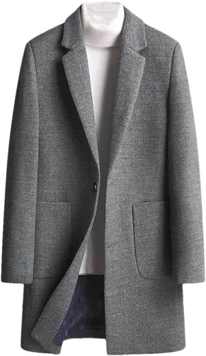 JNKIHAPOT Wool Long Coat For Men Winter Solid Color Padded Cotton Woolen Man Trench Coat Youth Clothing
