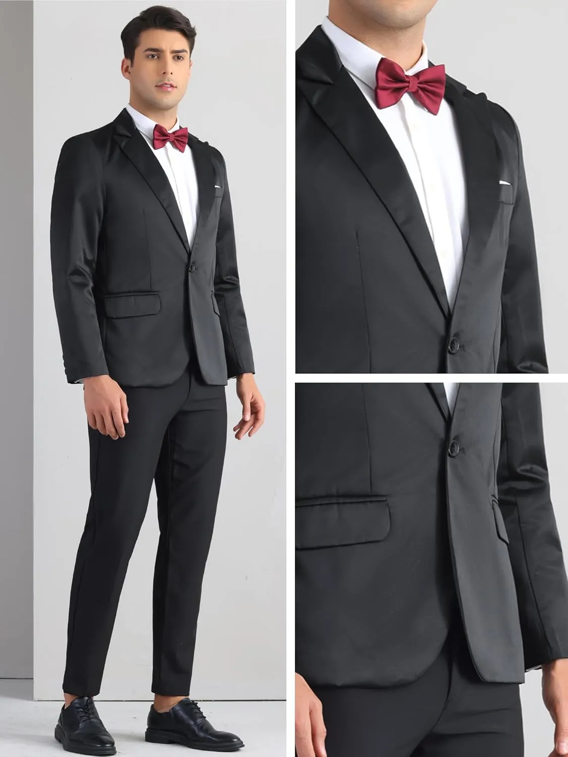 Lars Amadeus Formal Blazer for Men's Single Breasted Peak Lapel Business Suit Jacket Classic Sport Coats