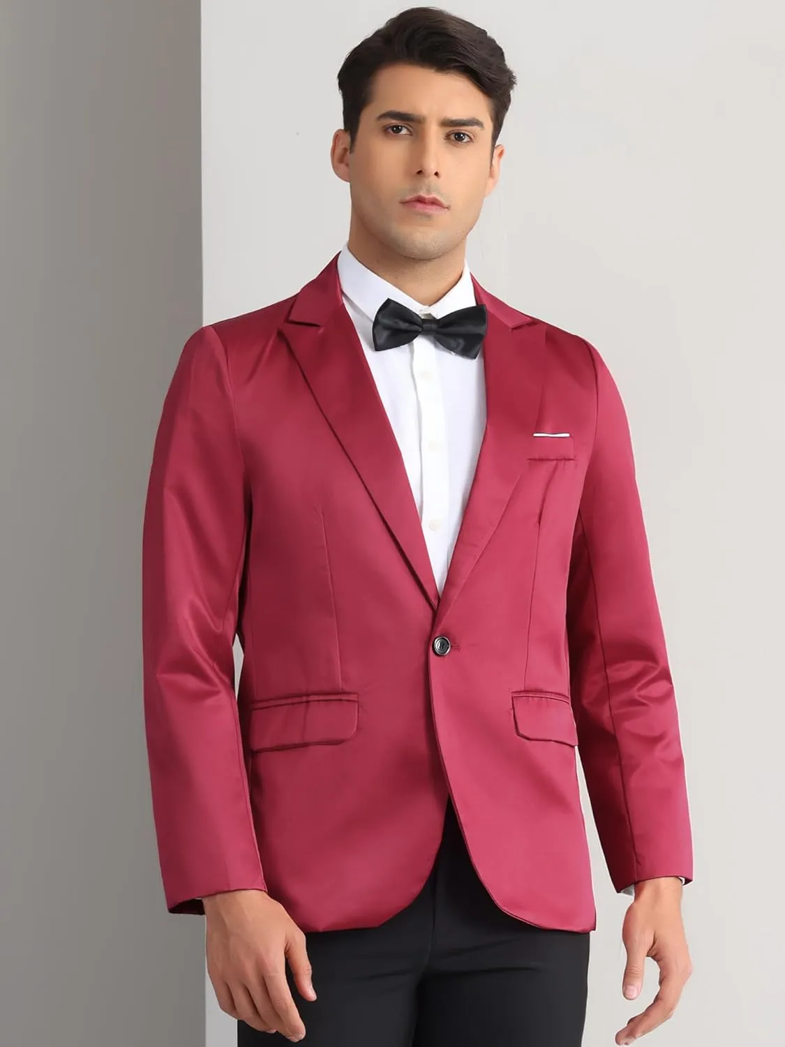 Lars Amadeus Formal Blazer for Men's Single Breasted Peak Lapel Business Suit Jacket Classic Sport Coats