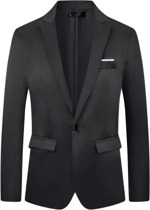 Lars Amadeus Formal Blazer for Men's Single Breasted Peak Lapel Business Suit Jacket Classic Sport Coats