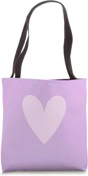 Light Purple Heart Minimalist Heart Love Tote Bag