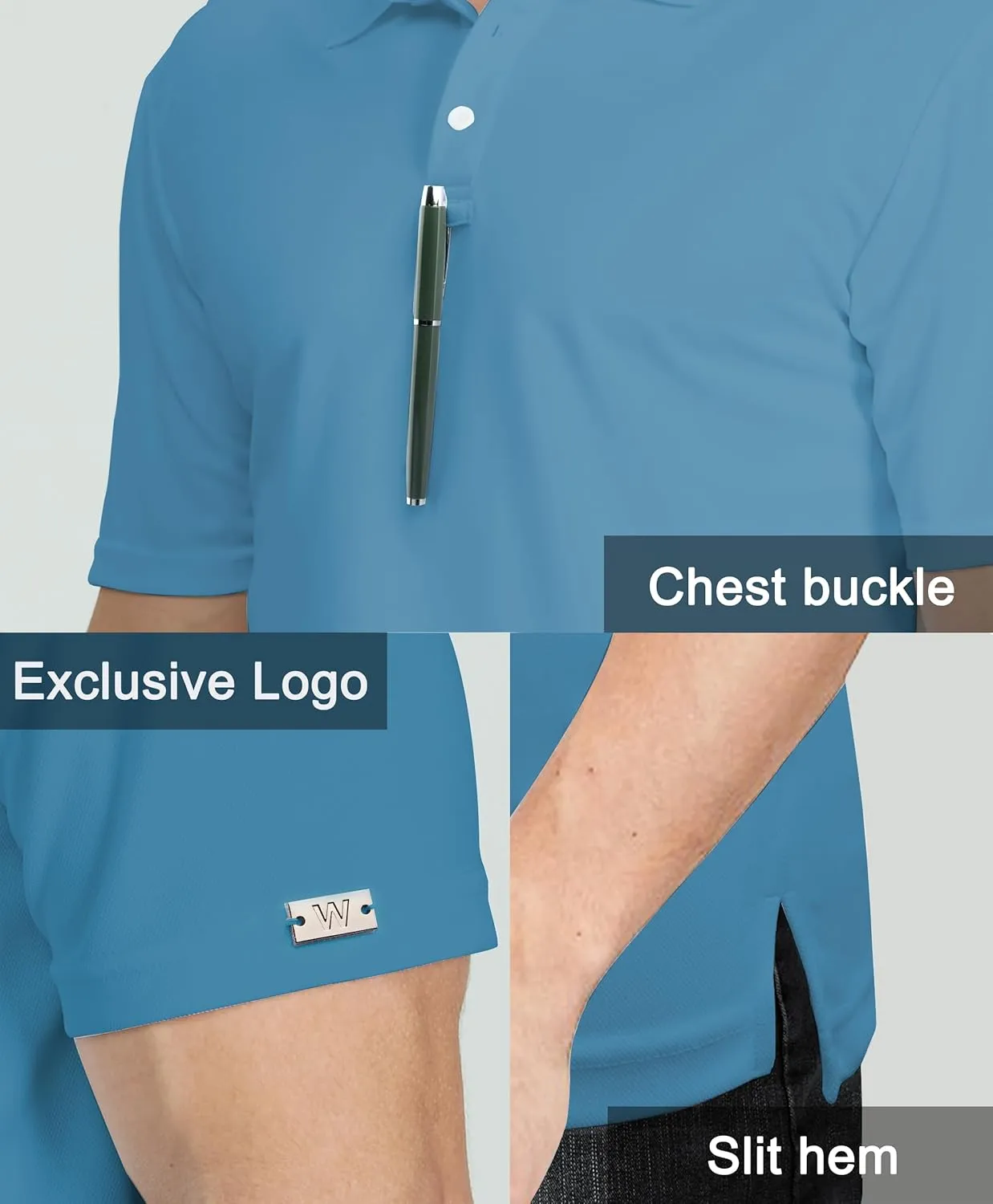 Men's Polo Shirt UPF 50  Tees Sun Shirts 1/4 Zip Up Golf Shirts Fishing Running Rash Guard T-Shirts Quick Dry