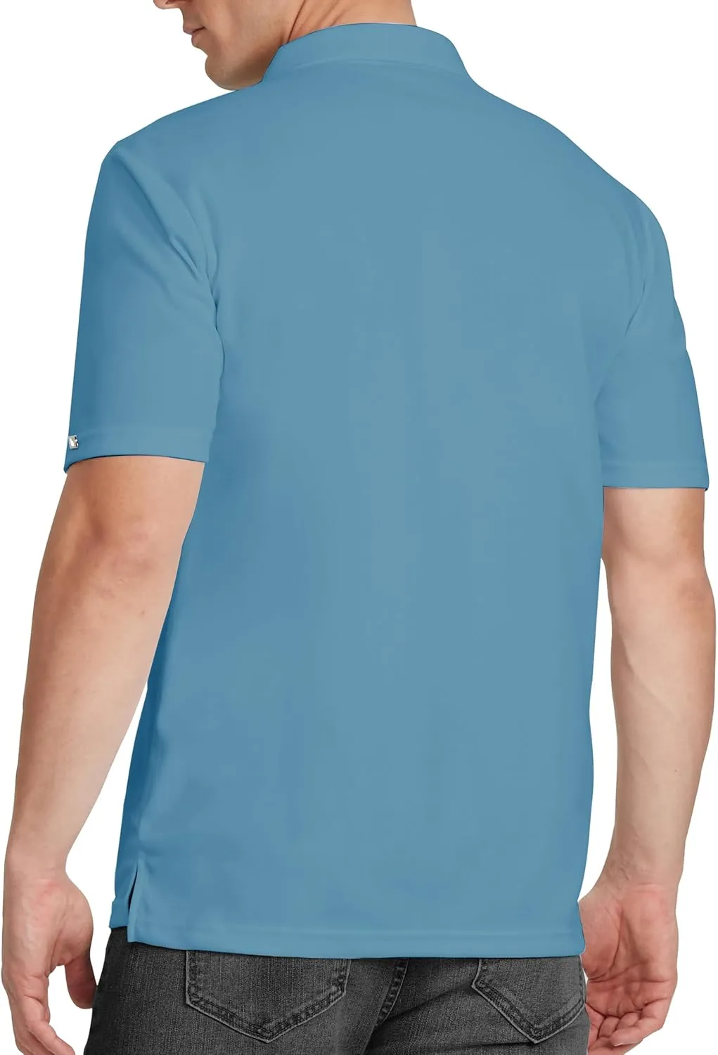 Men's Polo Shirt UPF 50  Tees Sun Shirts 1/4 Zip Up Golf Shirts Fishing Running Rash Guard T-Shirts Quick Dry