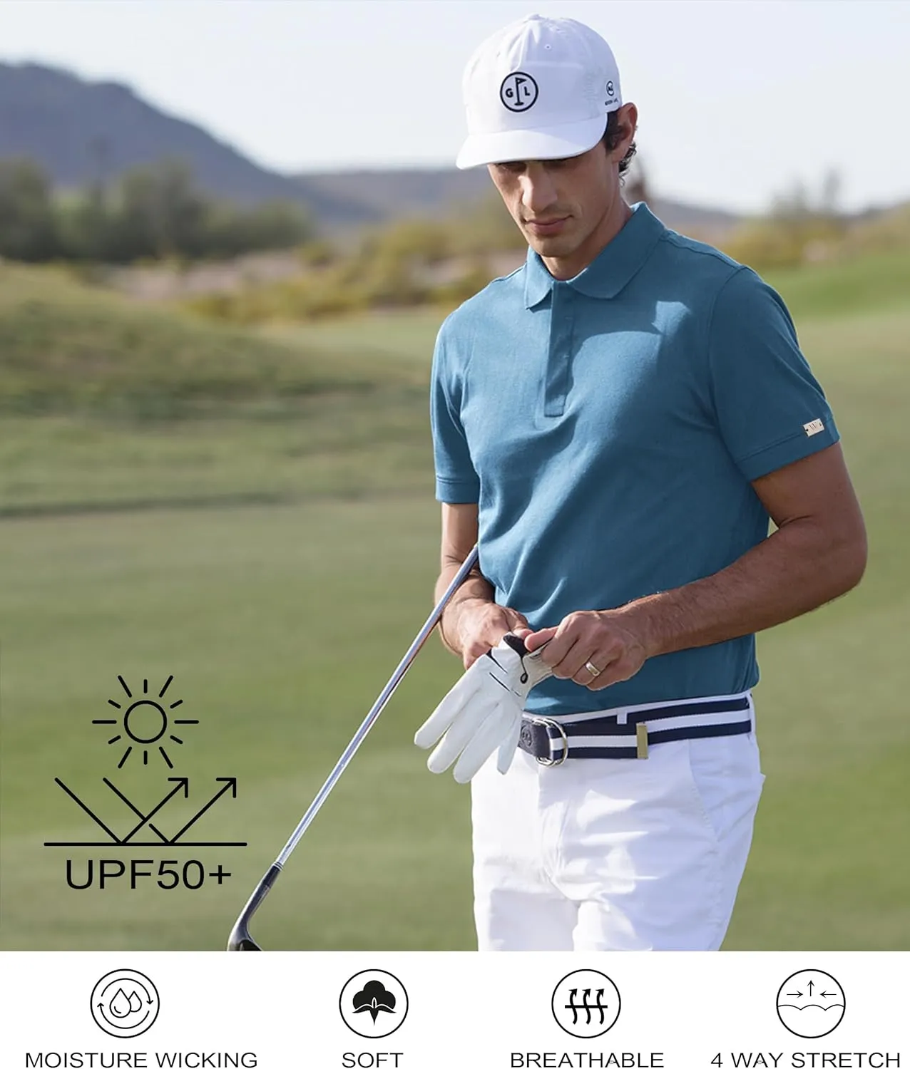Men's Polo Shirt UPF 50  Tees Sun Shirts 1/4 Zip Up Golf Shirts Fishing Running Rash Guard T-Shirts Quick Dry