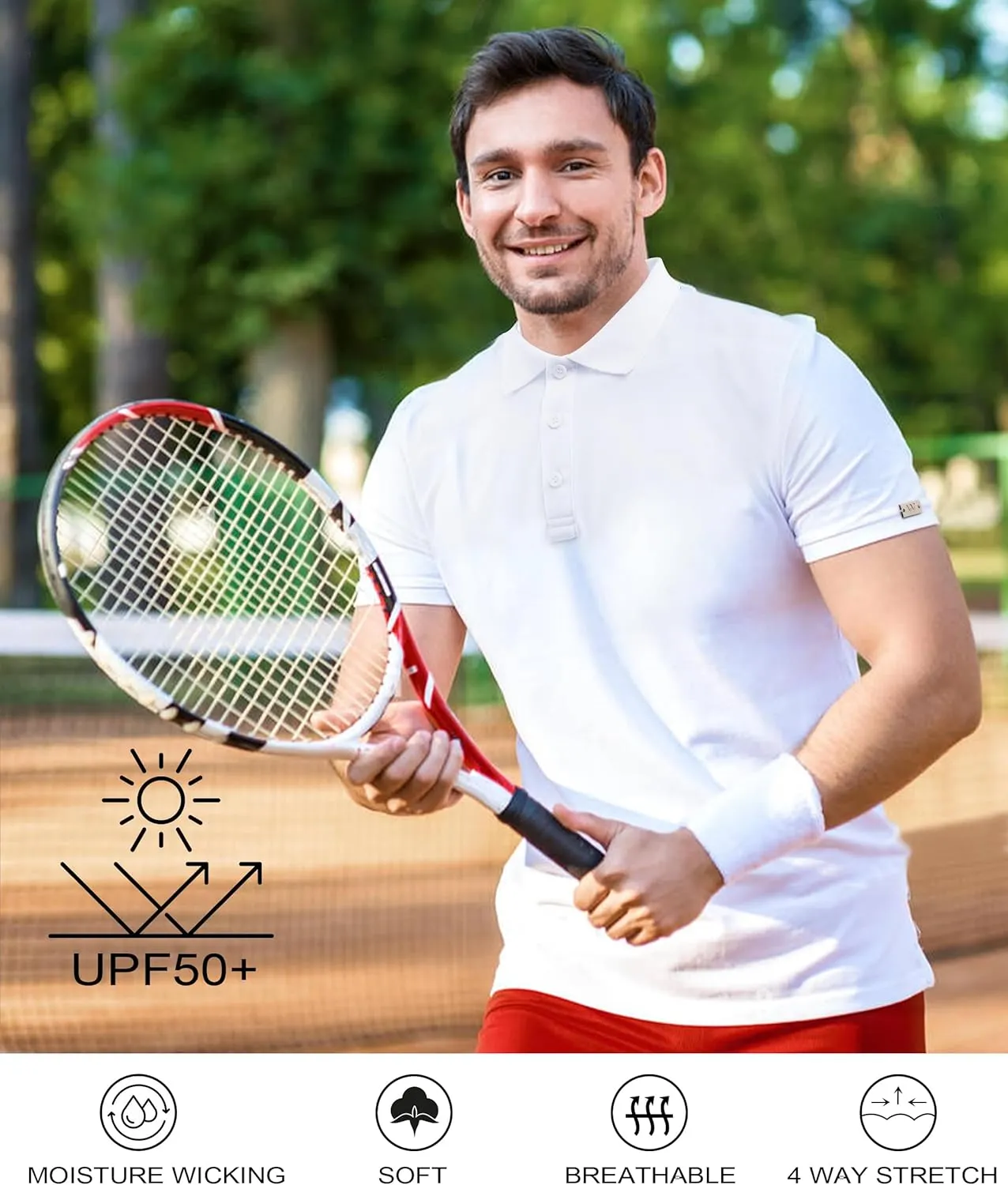 Men's Polo Shirt UPF 50  Tees Sun Shirts 1/4 Zip Up Golf Shirts Fishing Running Rash Guard T-Shirts Quick Dry