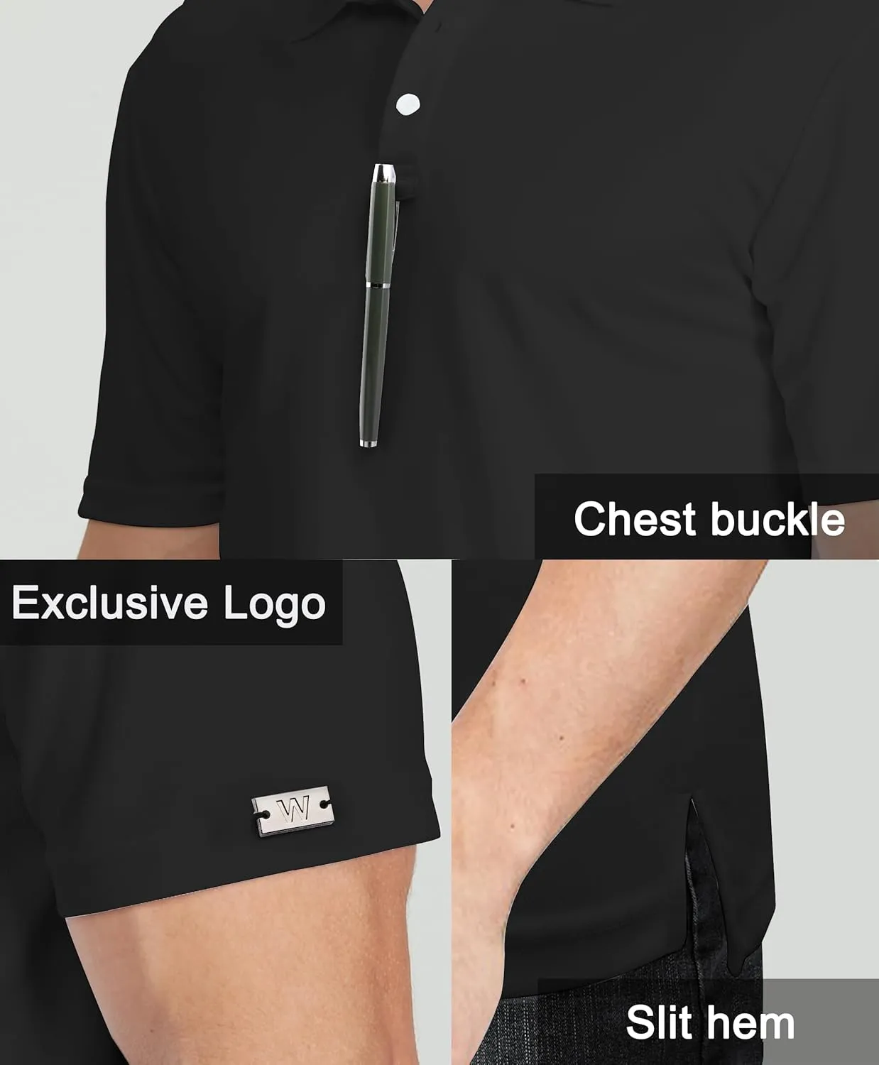 Men's Polo Shirt UPF 50  Tees Sun Shirts 1/4 Zip Up Golf Shirts Fishing Running Rash Guard T-Shirts Quick Dry