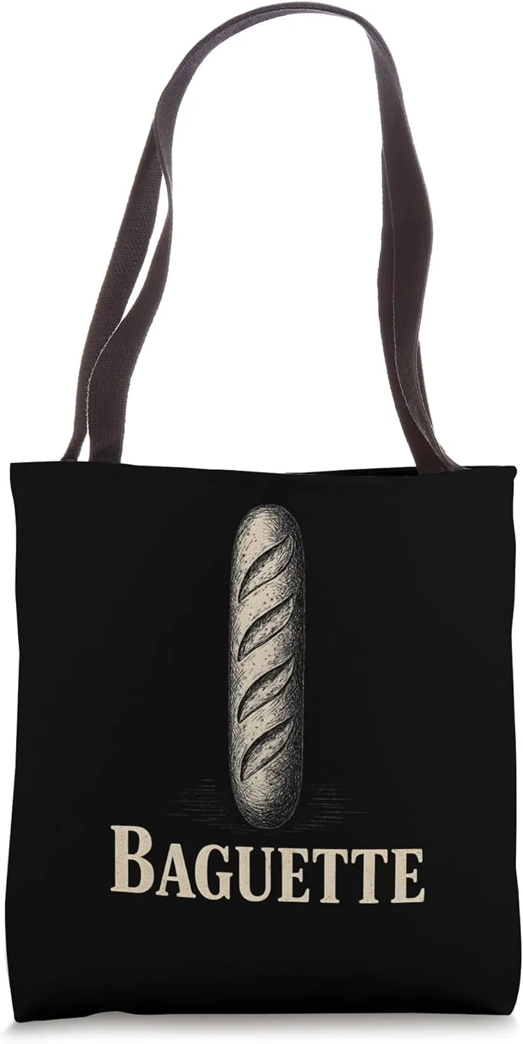 Minimalist Baguette French Bakery Style Tote Bag