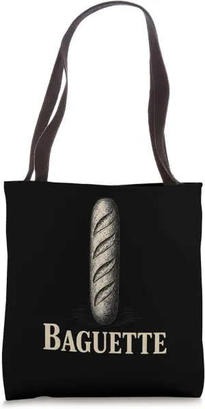 Minimalist Baguette French Bakery Style Tote Bag