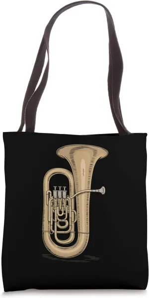 Minimalist Tuba Brass Instrument Art Tote Bag