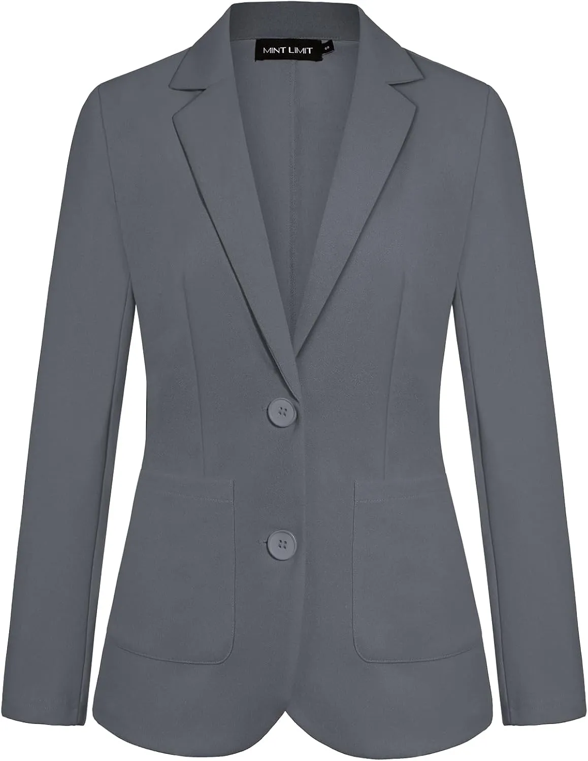 MINTLIMIT Womens Casual Long Sleeve Blazer Button Front Notch Lapel Work Office Business Blazers Jackets with Pockets