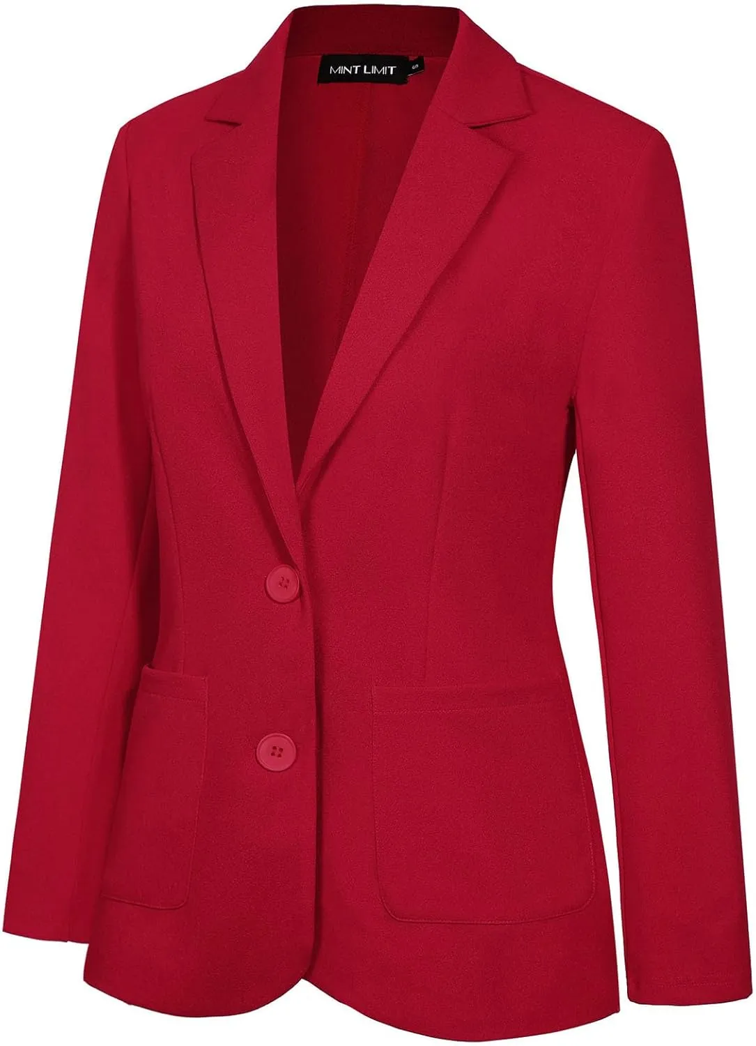 MINTLIMIT Womens Casual Long Sleeve Blazer Button Front Notch Lapel Work Office Business Blazers Jackets with Pockets