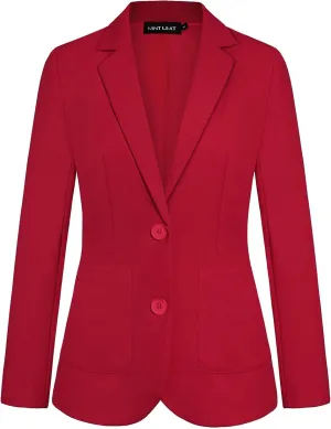 MINTLIMIT Womens Casual Long Sleeve Blazer Button Front Notch Lapel Work Office Business Blazers Jackets with Pockets
