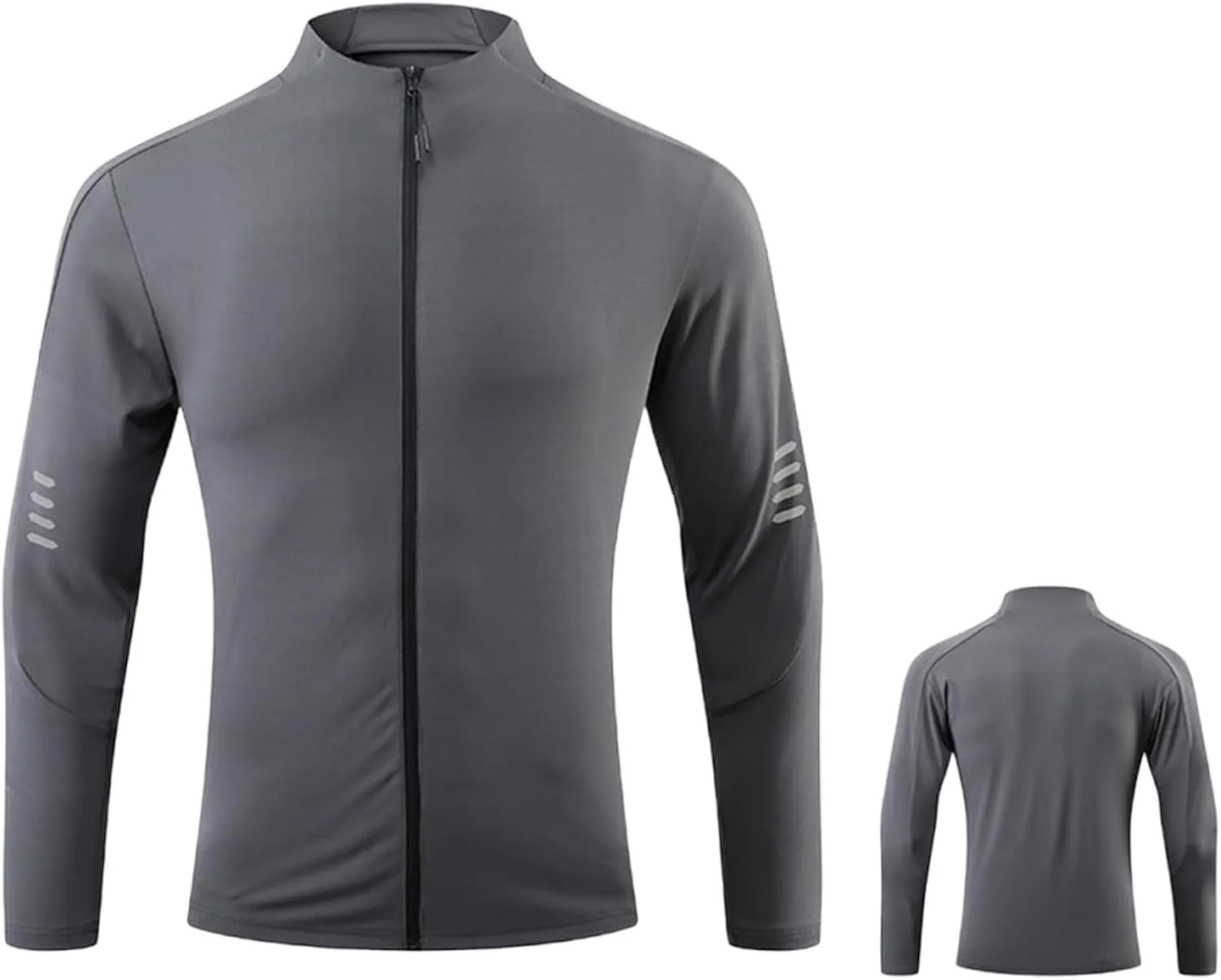 Moisture Wicking Shirts for Men Full Zip Quick Dry Long Sleeve Zipper Hoodie&Jacket Athletic Running Jacket M-3XL