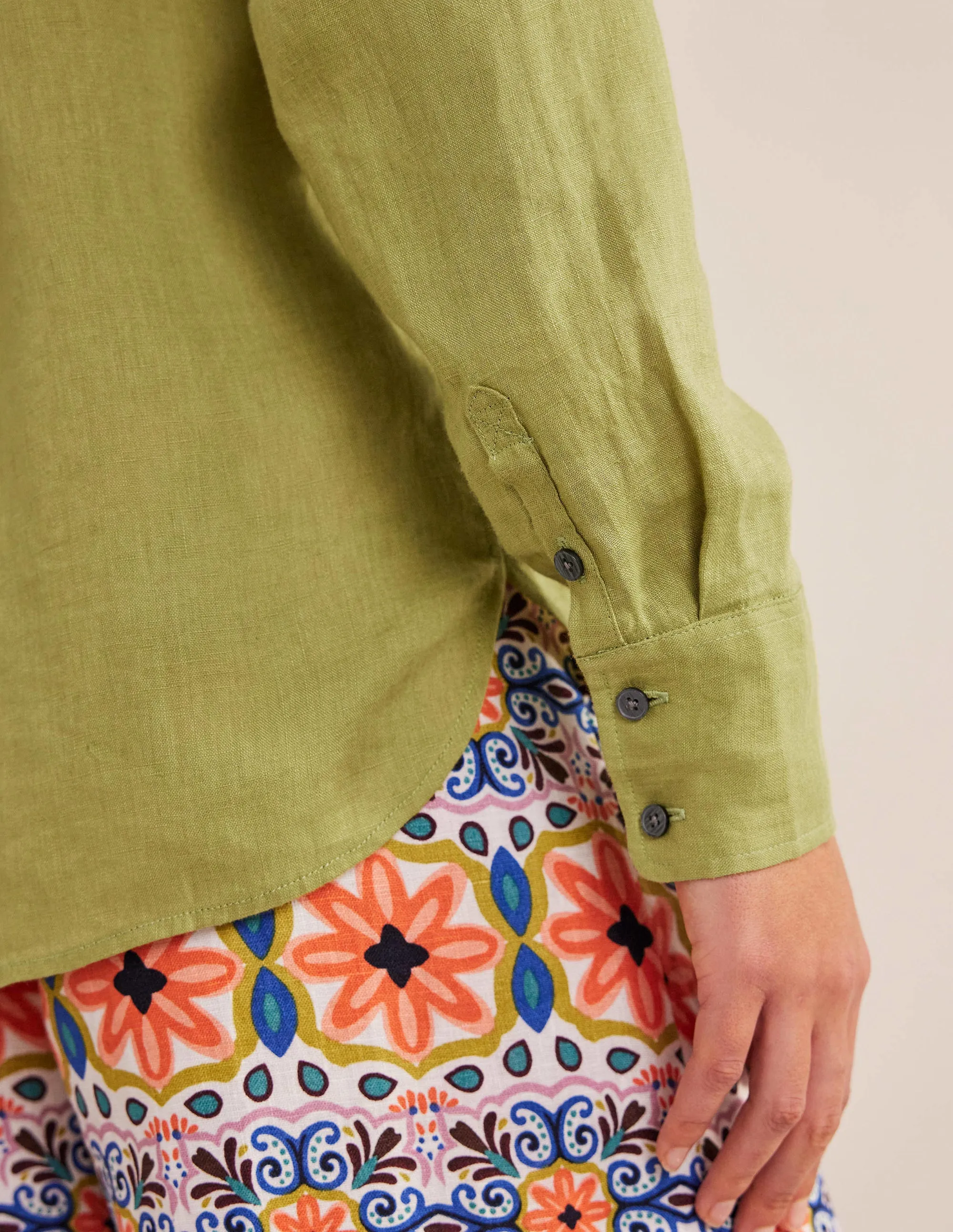 New Linen Shirt-Golden Lime
