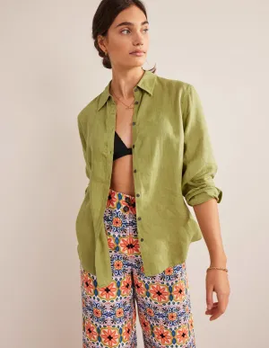 New Linen Shirt-Golden Lime