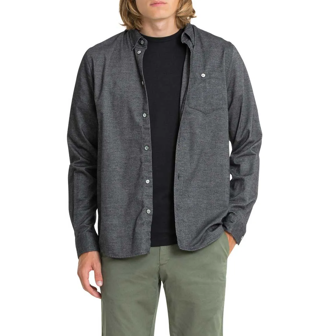Norse Projects Anton Brushed Flannel Shirt – Magnet Grey