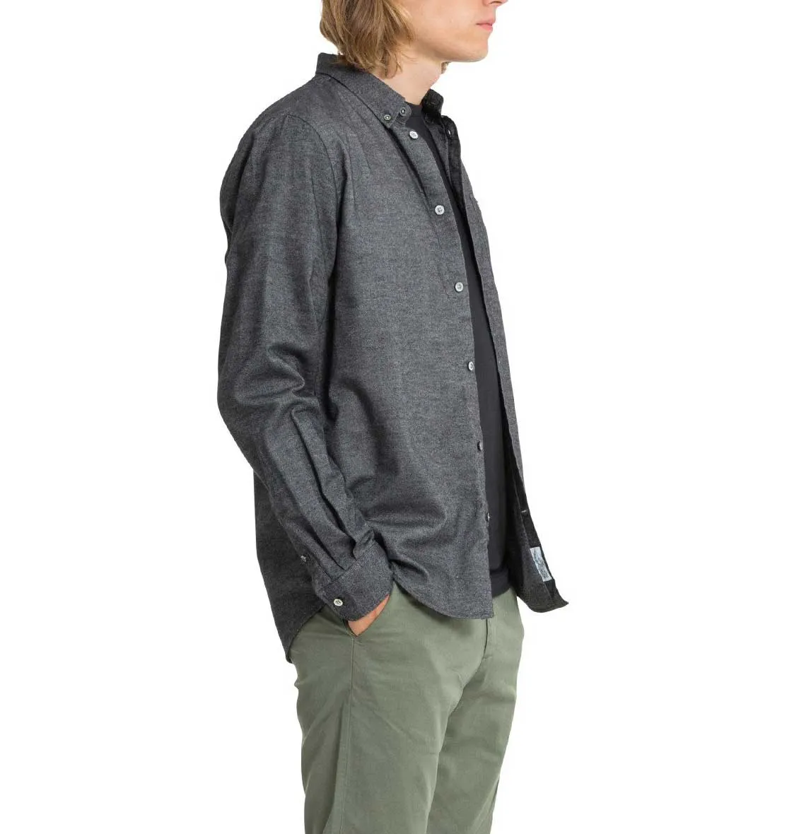 Norse Projects Anton Brushed Flannel Shirt – Magnet Grey