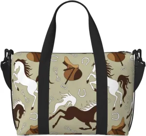 Novastar Laptop Tote Bag for Women Work - Minimalist Cool Horse Saddle_A Overnight Weekender Bags for Women Travel, Gym Bag for Women Men, Personal Item Crossbody Travel Bags for Women Men Carry On