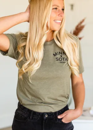 Olive Minnesota Crew Neck Tee - FINAL SALE