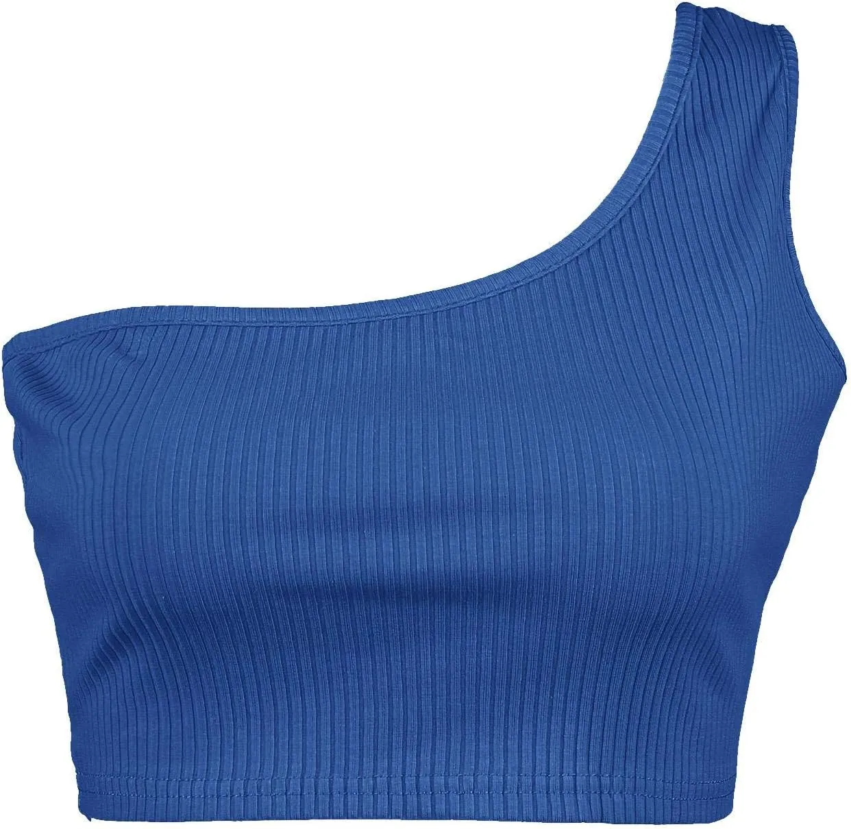 PRETTODAY Women's Sleeveless Crop Tops Sexy One Shoulder Strappy Tees Basic Crop Tank Top