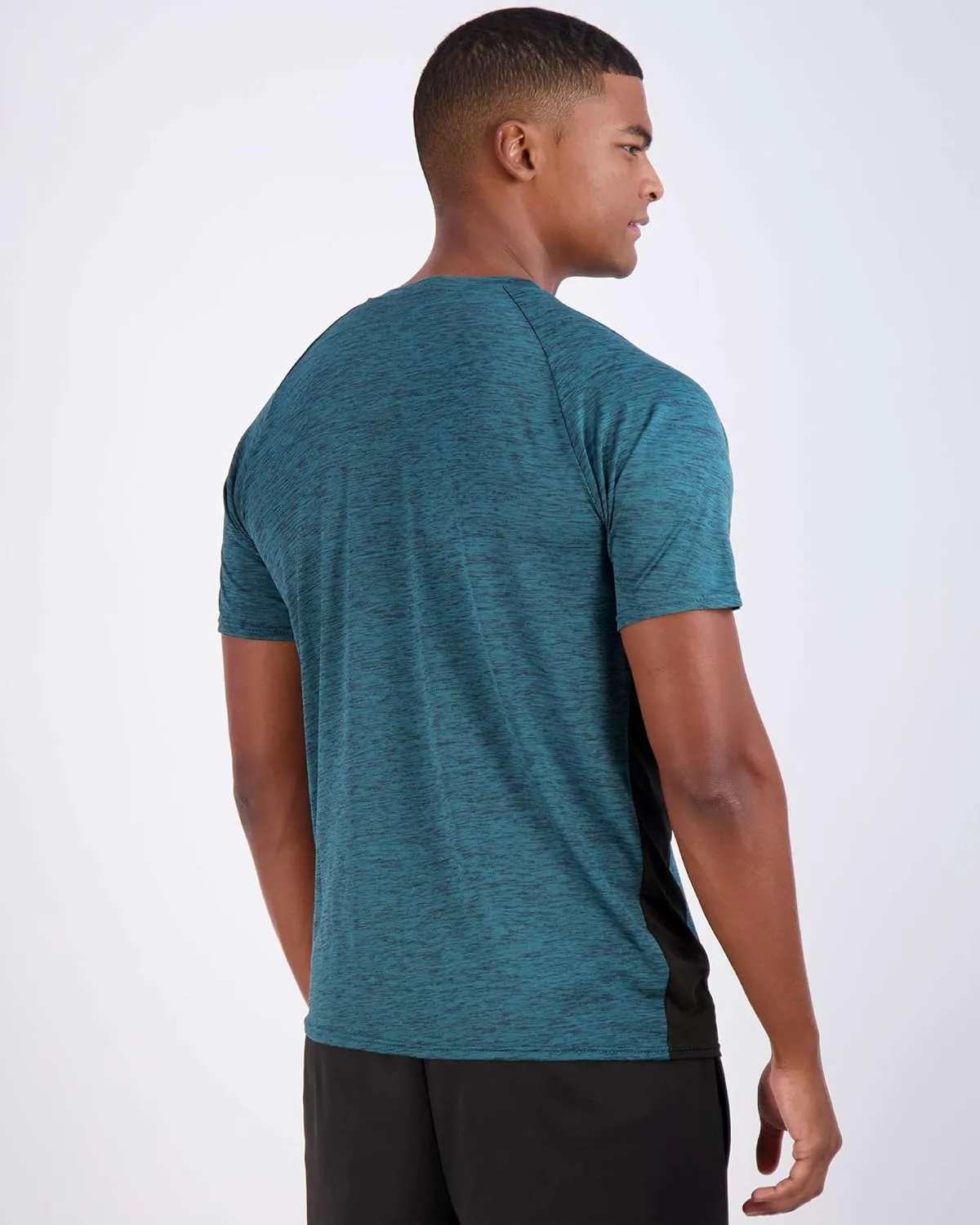 Real Essentials 5 Pack: Mens V-Neck Dry-Fit Moisture Wicking Active Athletic Tech Performance T-Shirt
