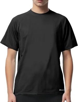 Riverruns Men's Workout Dry Fit Athletic T-Shirts Moisture-Wicking UPF 50  Sun Protection Shirt for Fishing Running Gym Swim