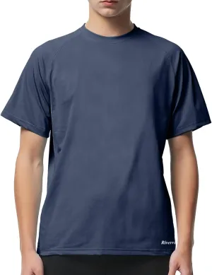 Riverruns Men's Workout Dry Fit Athletic T-Shirts Moisture-Wicking UPF 50  Sun Protection Shirt for Fishing Running Gym Swim