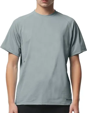 Riverruns Men's Workout Dry Fit Athletic T-Shirts Moisture-Wicking UPF 50  Sun Protection Shirt for Fishing Running Gym Swim