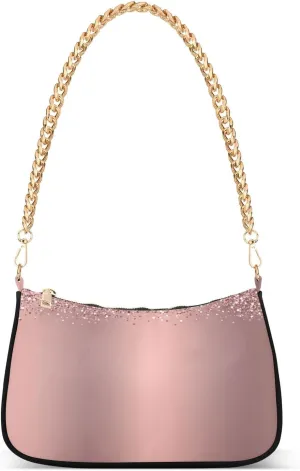 Rose Gold Metallic Minimalist Mini Bag, Trendy Purse