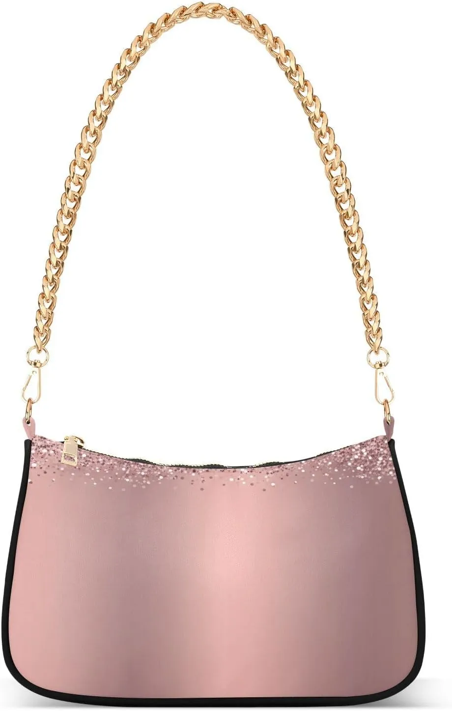 Rose Gold Metallic Minimalist Mini Bag, Trendy Purse