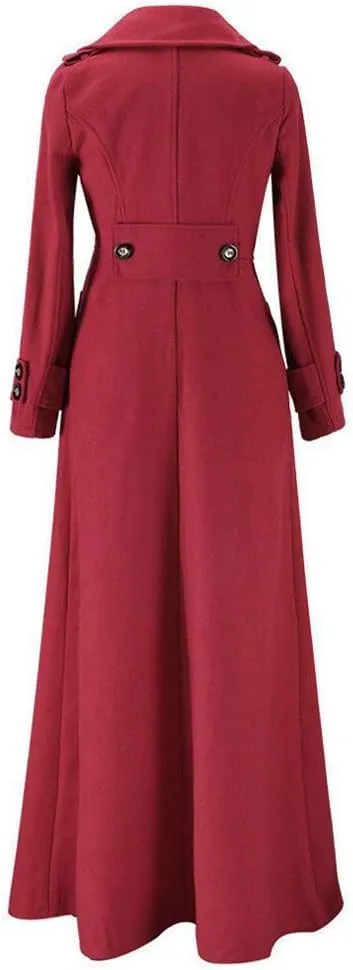 SERYU Womens Winter Lapel Slim Coat Trench Jacket Long Parka Overcoat Outwear