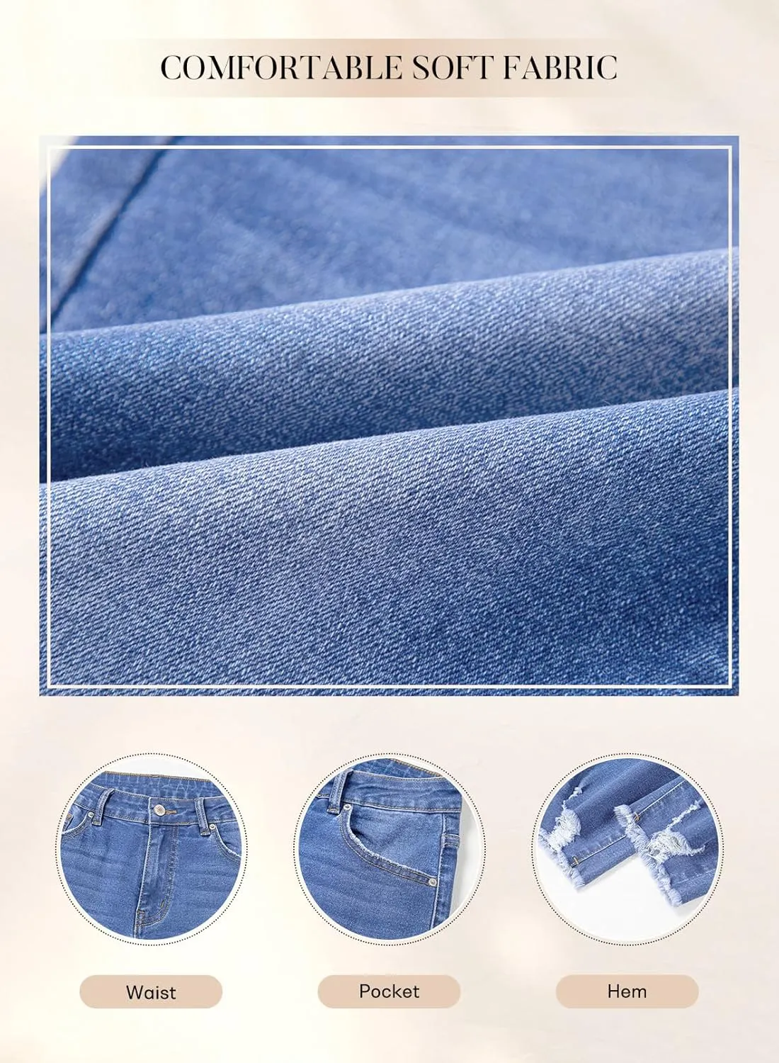 SHEWIN Skinny Raw Hem Jeans for Women High Waisted Stretchy Trendy Slimming Jeggings Ankle Denim Pants with Pockets