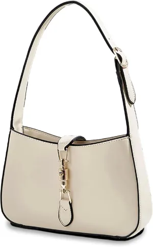 Shoulder Bag for Women Minimalist Crescent Saddle Shoulder Bag, Clasp Closure