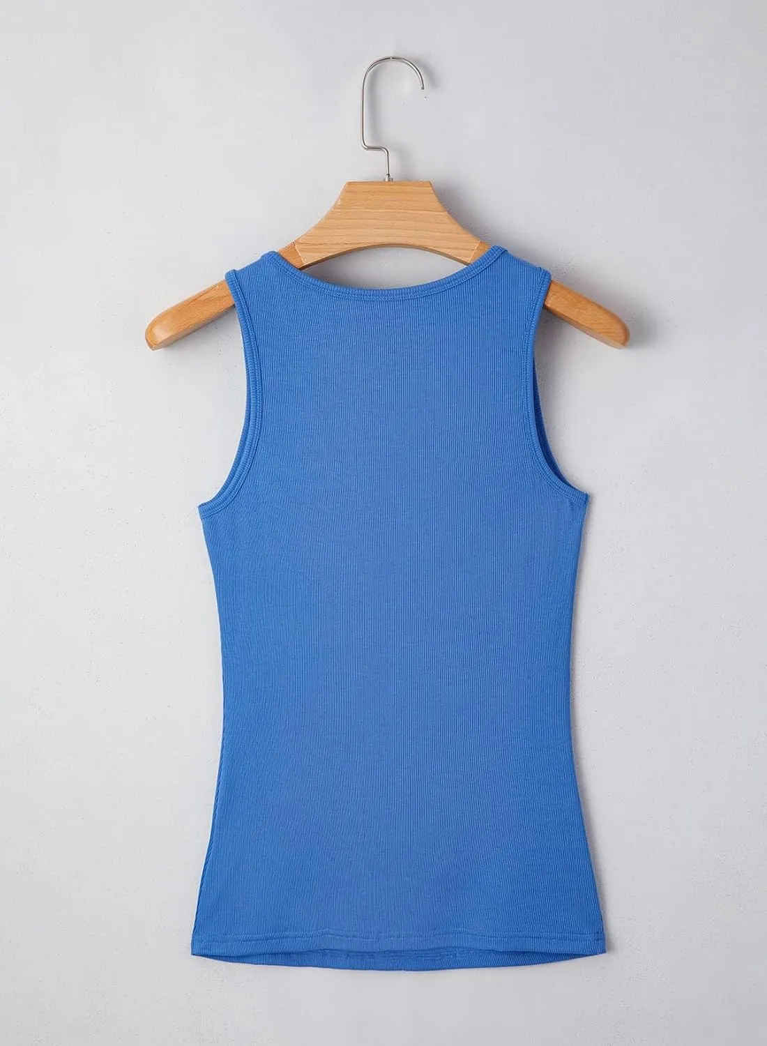 Sidefeel Womens Tank Tops 2025 Summer Sleeveless Crewneck Ribbed Knit Slim Fitted Casual Basic Tees Shirts
