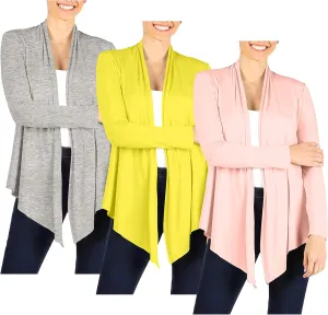 Simlu 3 Pack Lightweight Cardigans for Women Reg and Plus Size Light Cardigans for Women Summer Long Sleeves