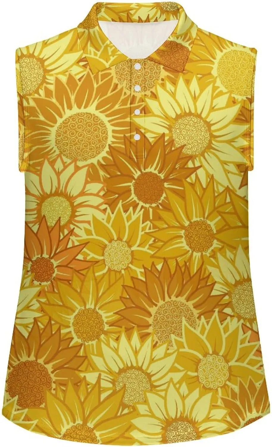 Sunflower T Shirts Sleeveless Golf Tank Top Woman Dry Fit Tennis Vest Tees Moisture Wicking Breathable Sport Vests