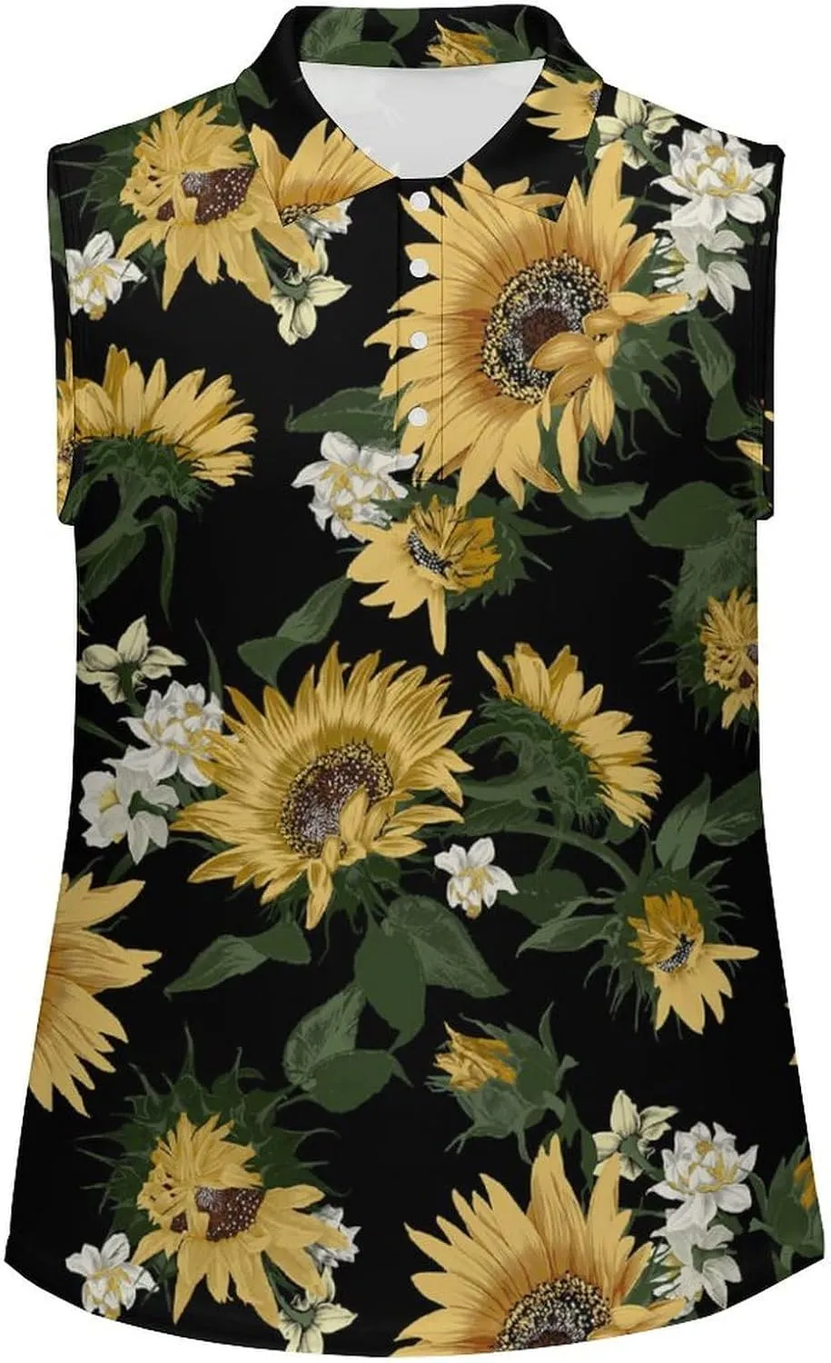 Sunflower T Shirts Sleeveless Golf Tank Top Woman Dry Fit Tennis Vest Tees Moisture Wicking Breathable Sport Vests