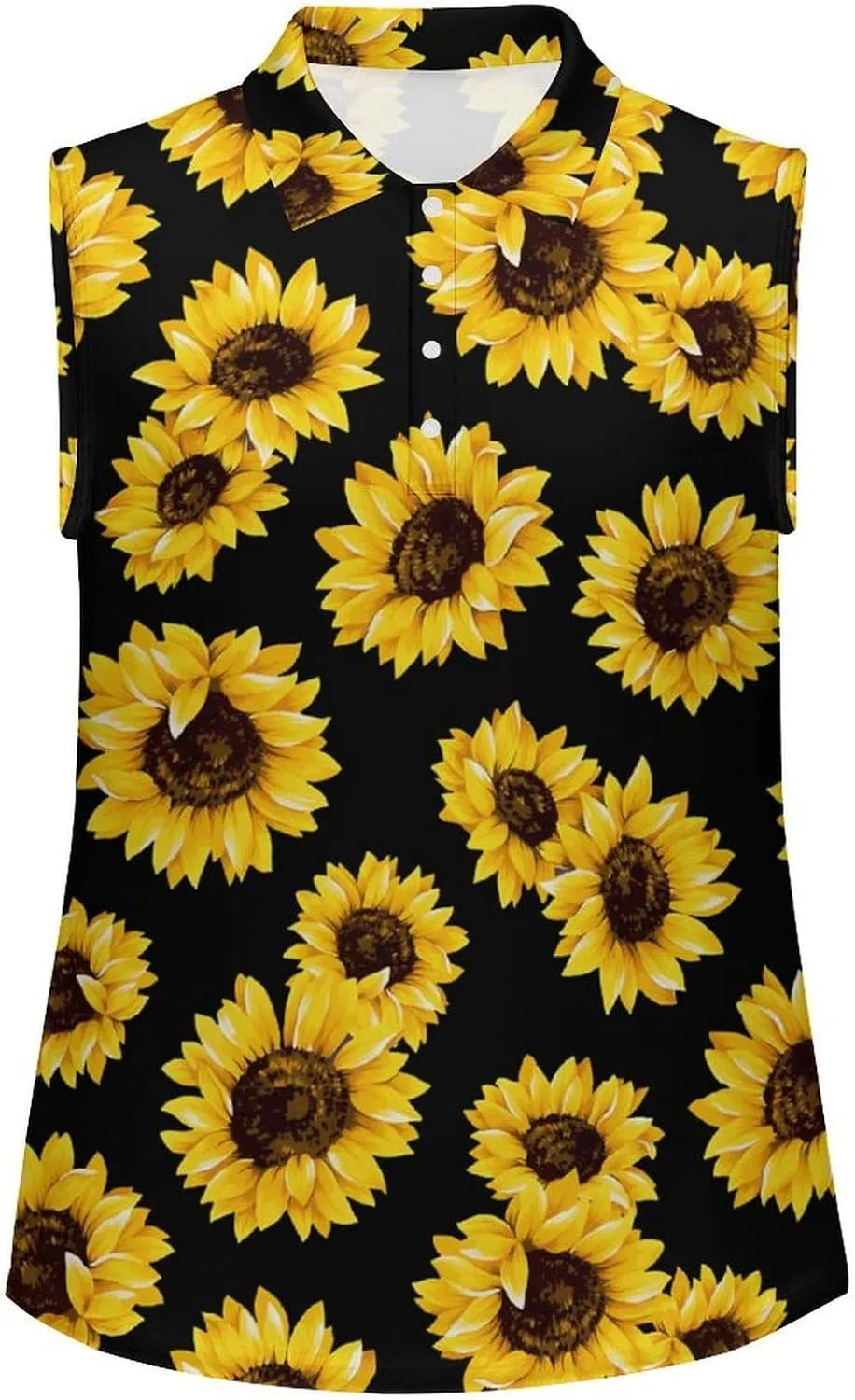 Sunflower T Shirts Sleeveless Golf Tank Top Woman Dry Fit Tennis Vest Tees Moisture Wicking Breathable Sport Vests