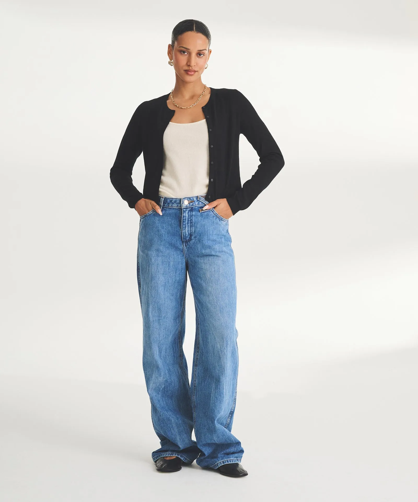 Super Fine Cashmere Cropped Cardigan