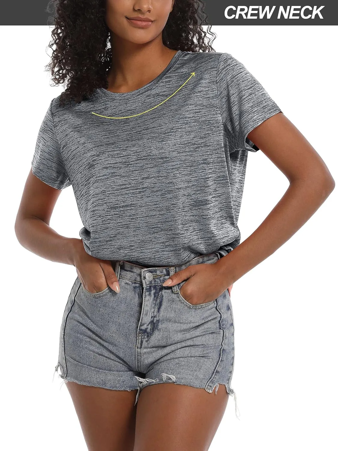 TACVASEN Women's Workout Tops Short Sleeve Athlatic Shirts Quick Dry Moisture Wicking Tees Gym Running Tennis T Shirt
