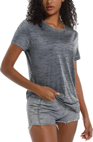 TACVASEN Women's Workout Tops Short Sleeve Athlatic Shirts Quick Dry Moisture Wicking Tees Gym Running Tennis T Shirt