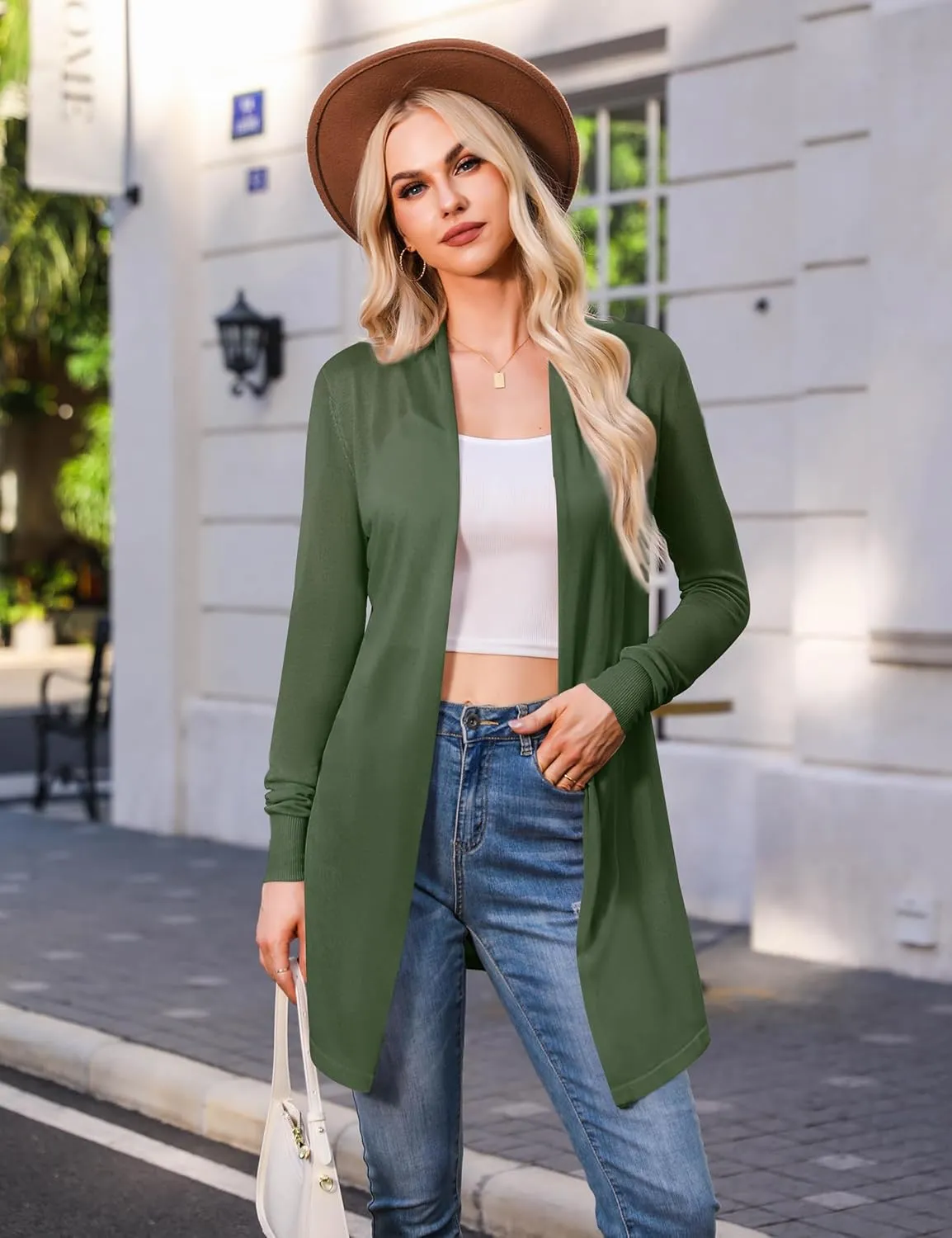 Totatuit Womens Summer Lightweight Sheer Kimono Cardigan Long Sleeve Open Front Knit Sweater Loose Cover Up Casual Blouse Top