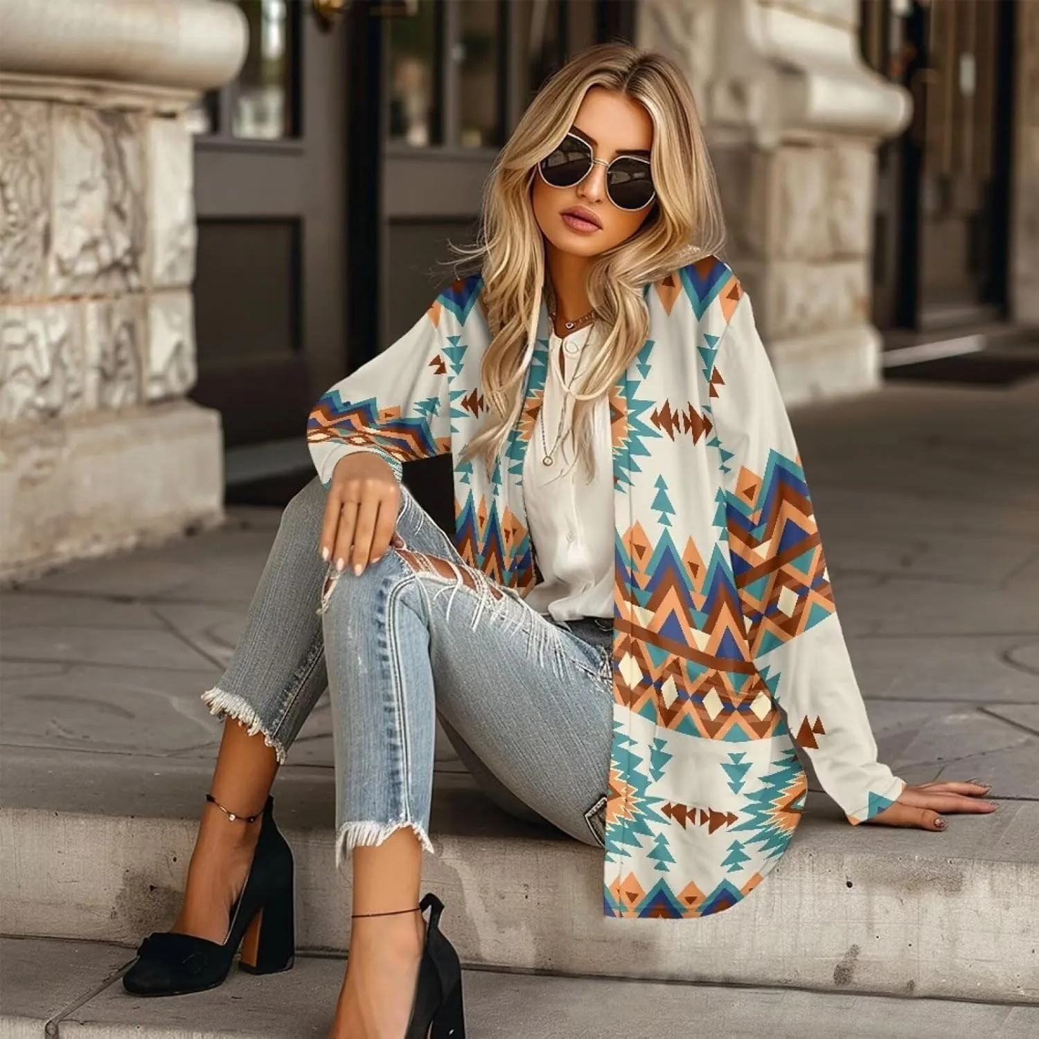Uourmeti Open Front Cardigan Jacket Long Sleeve Cardigans for Women Lightweight