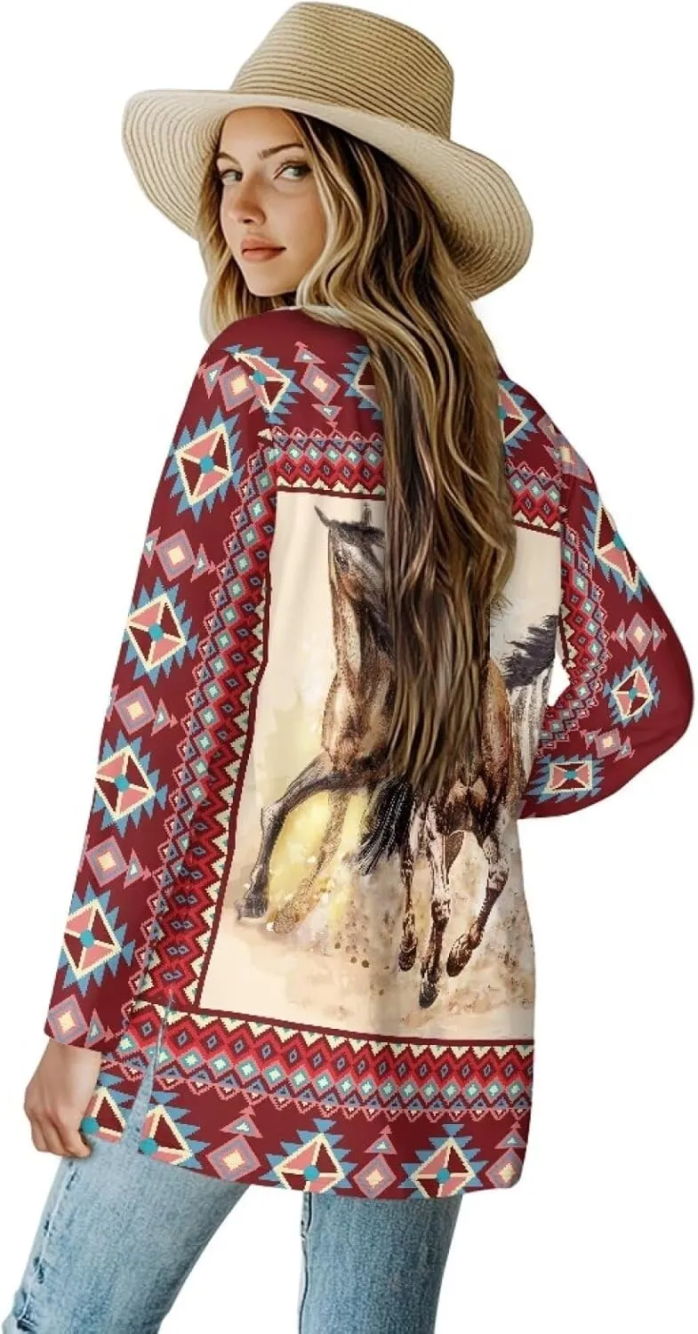 Uourmeti Open Front Cardigan Jacket Long Sleeve Cardigans for Women Lightweight